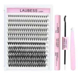 LAUBESS LASH Lash Extension Kit 20D+40D Lash Clusters/Lash Bond Seal/Tweezers